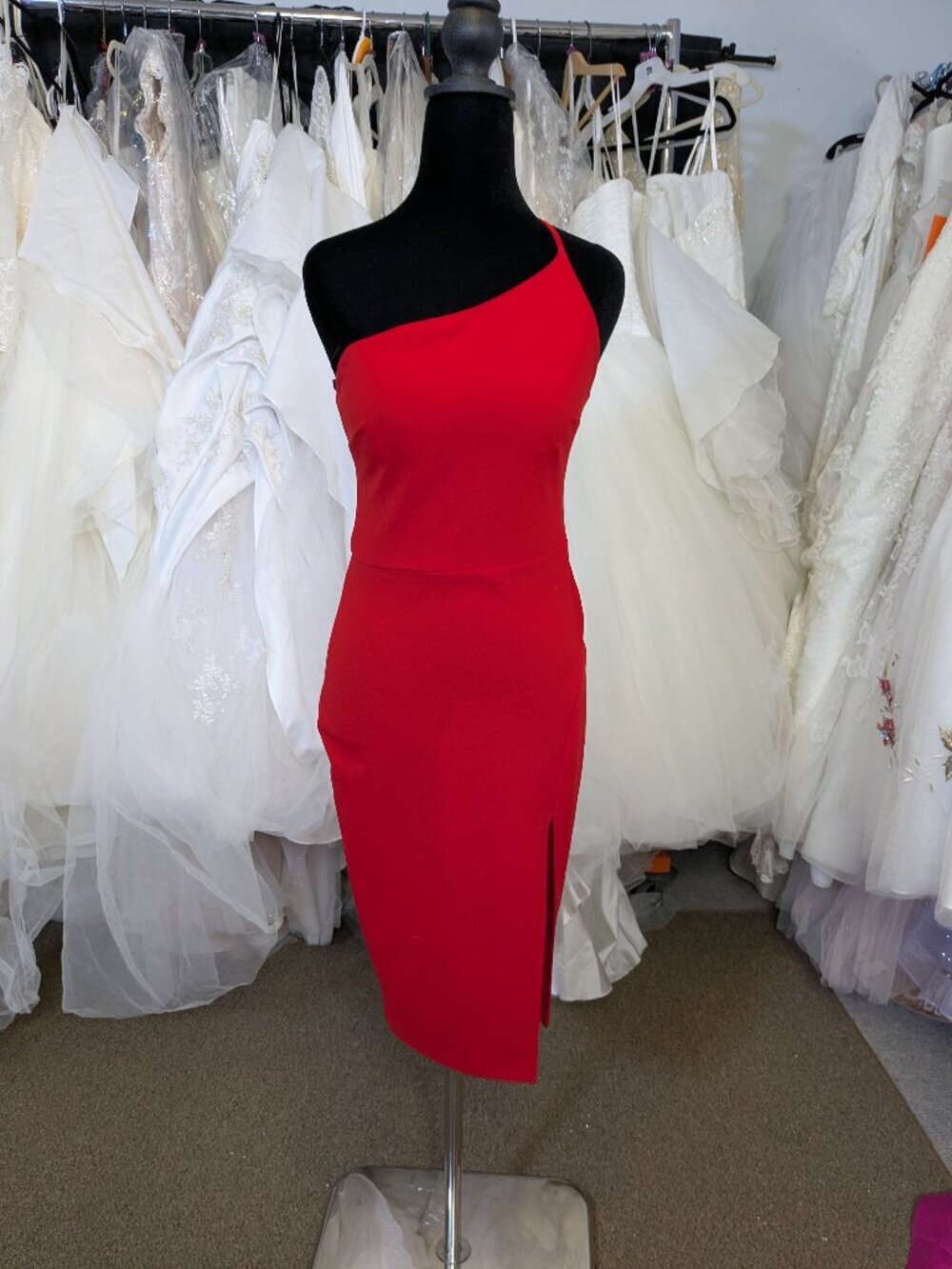 B. Darlin Red One Shoulder Cocktail Dress Size 5/6